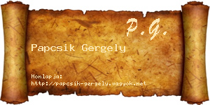 Papcsik Gergely névjegykártya